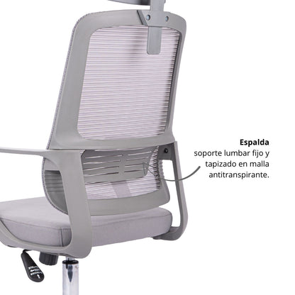 Silla De Oficina Karlo Presidente 108X60X50 Gris