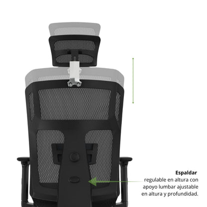 Silla De Oficina Lyd Presidente 113X47X51 Negra
