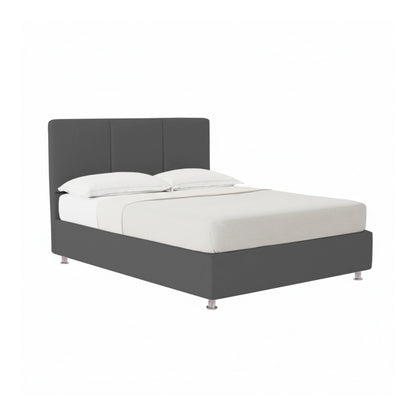 Base Cama Con Espaldar King Pretty  Gris Plomo