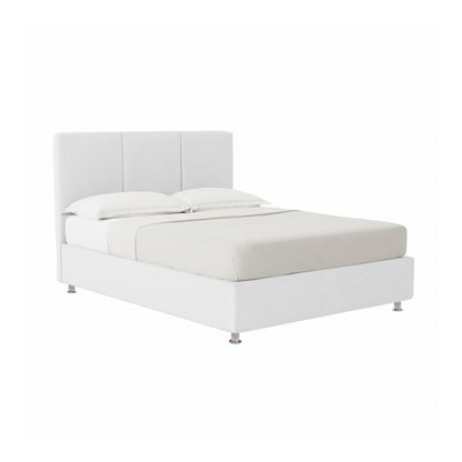 Base Cama Con Espaldar King Pretty  Blanco