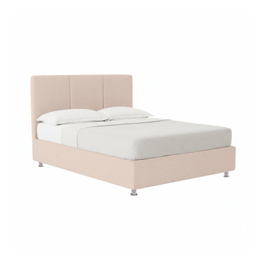 Base Cama Con Espaldar Queen Pretty  Beige