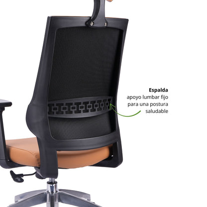 Silla De Oficina Vizza Presidente 128X63X52 Café