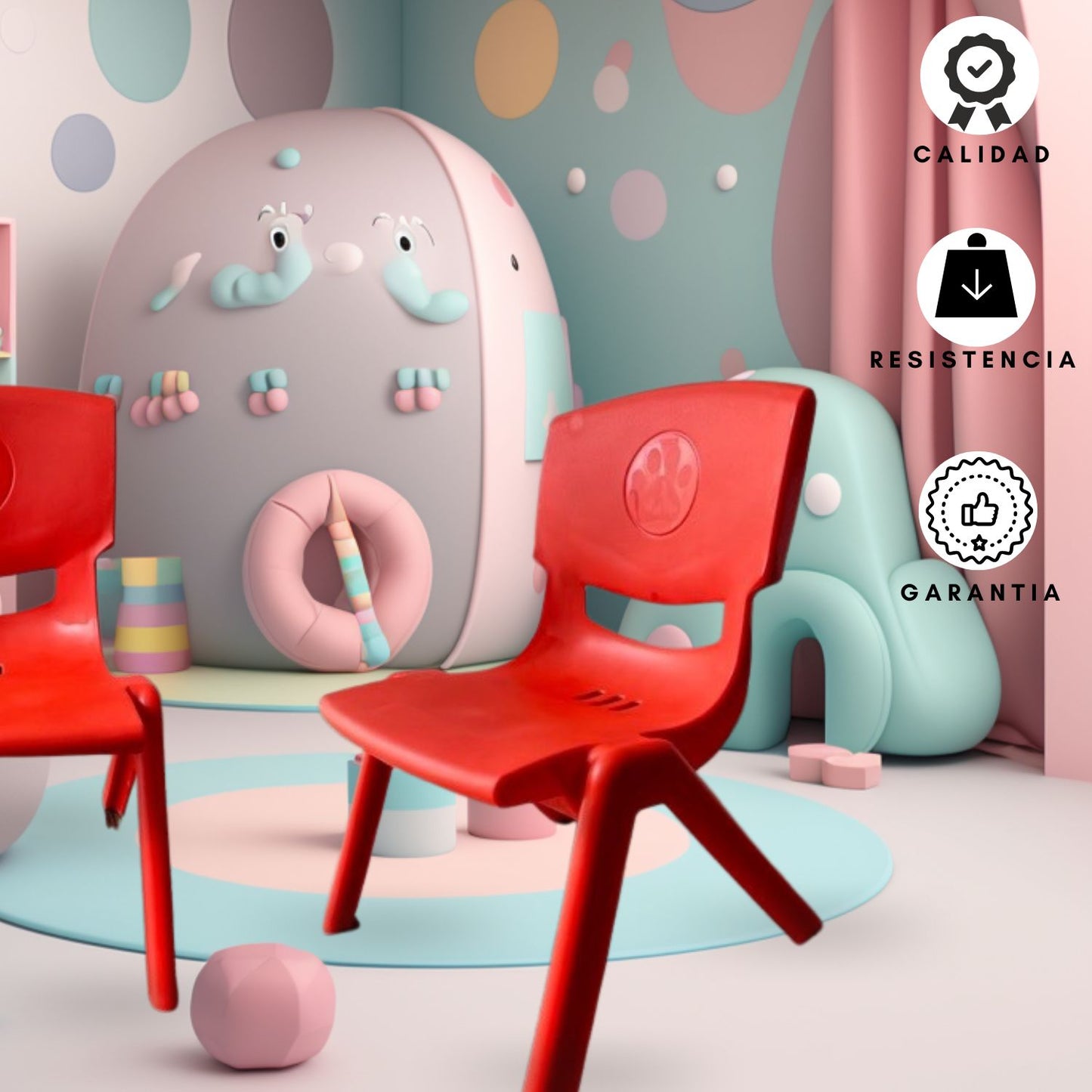 Silla Infantil Toby 51x35x40 rojo