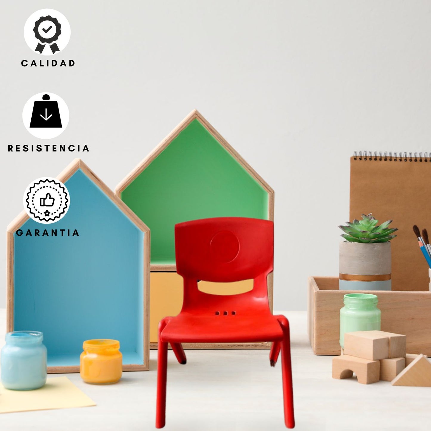 Silla Infantil Toby 51x35x40 rojo