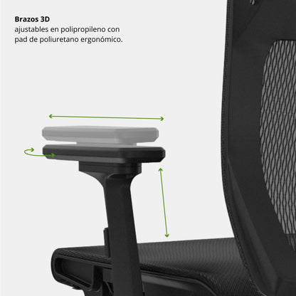 Silla De Oficina Lyd Gerente 113X47X51 Negra