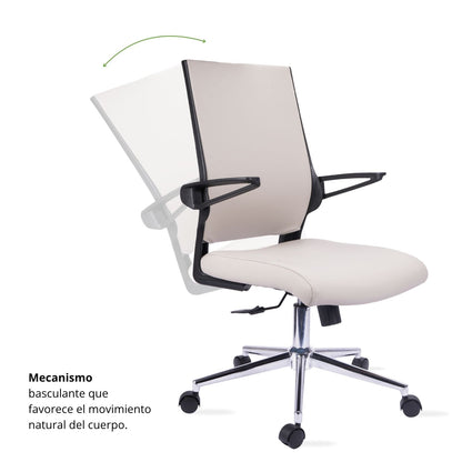 Silla De Oficina Vizza Brazo Abatible Gerente 103X63X52 Gris