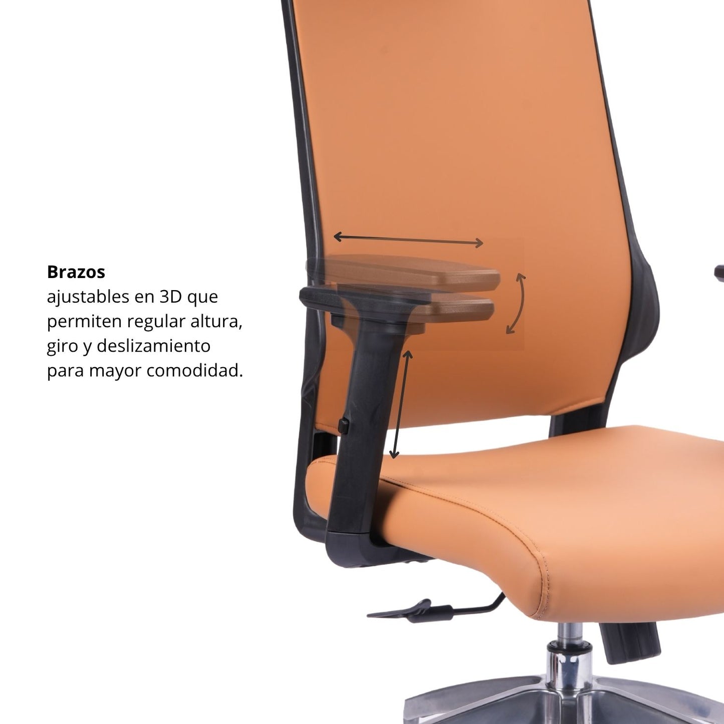 Silla De Oficina Vizza Presidente 128X63X52 Café