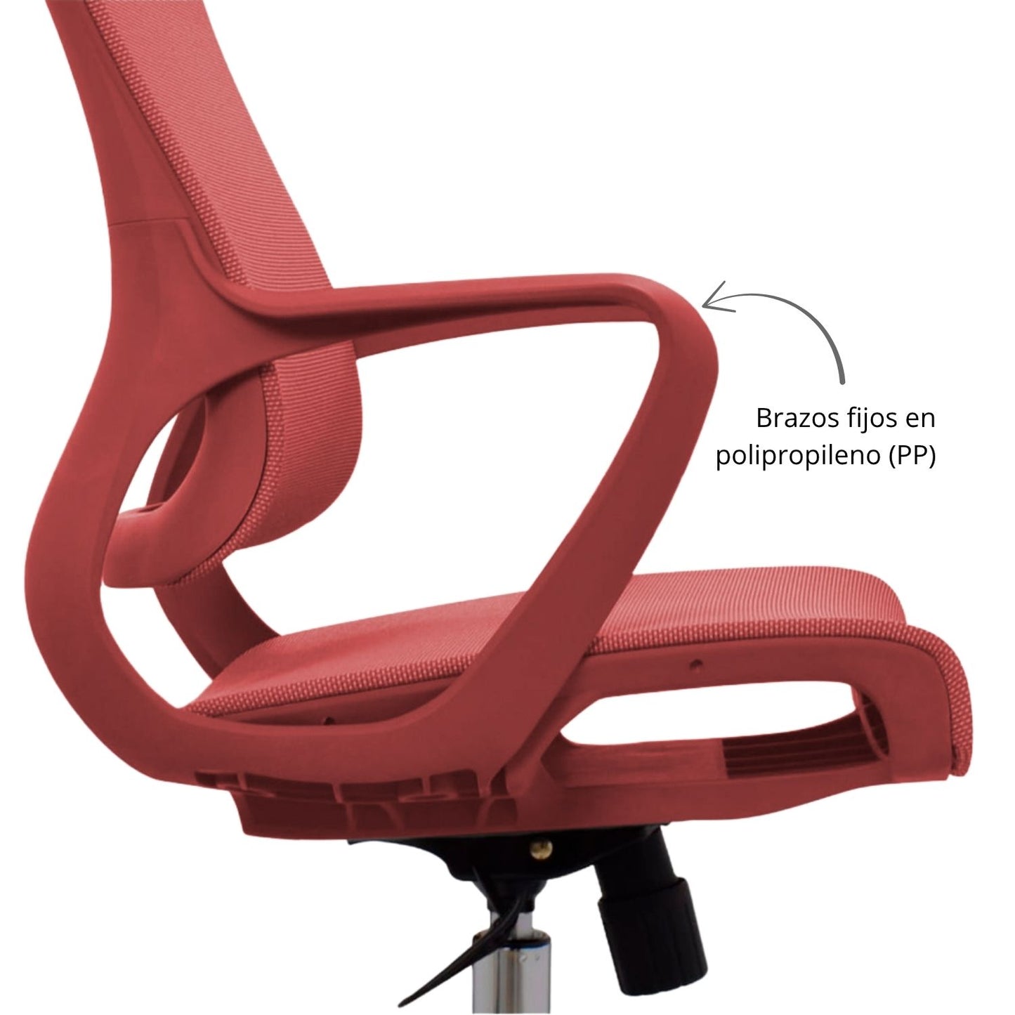 Silla De Oficina Slim Malla Presidente 139X48X52 Roja