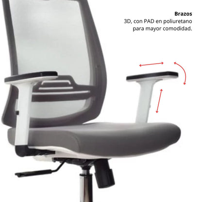 Silla Presidencial Perla 120X48X51 Blanco