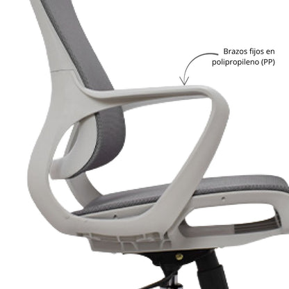 Silla De Oficina Slim Malla Presidente 139X48X52 Gris