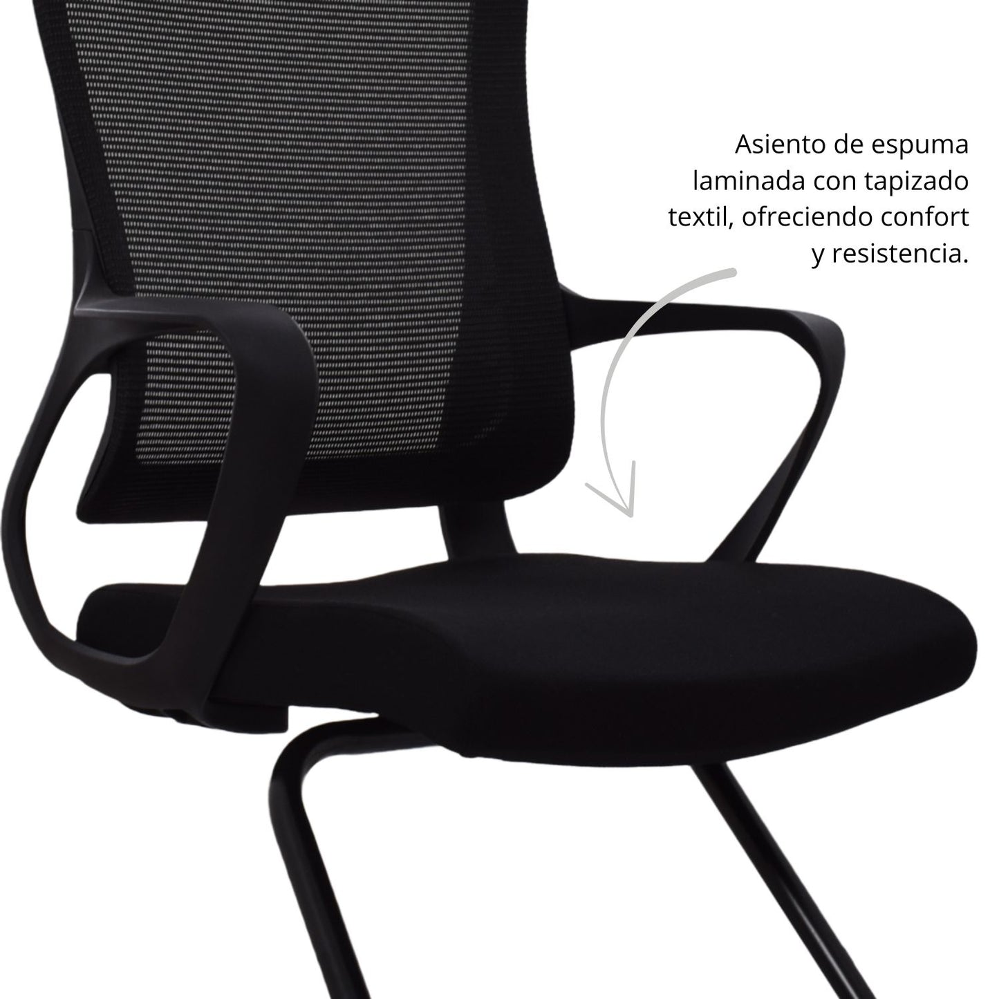 Silla De Oficina Slim Interlocutora Gerente 102X49X52 Negra