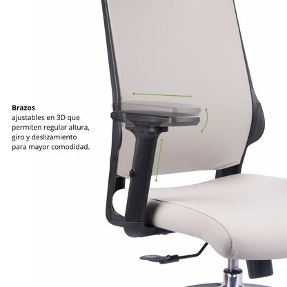 Silla De Oficina Vizza Presidente 128X63X52 Gris