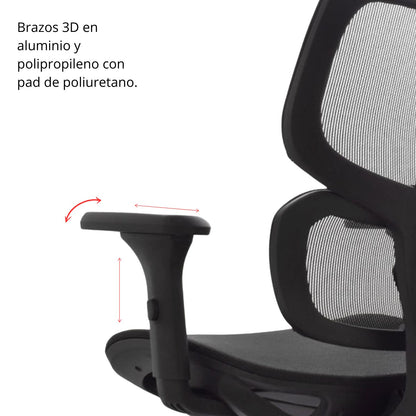 Silla De Oficina Emy 115X66X70 Negra
