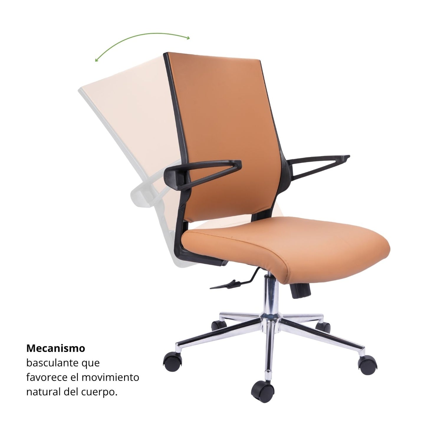 Silla De Oficina Vizza Brazo Abatible Presidente 128X63X52 Café