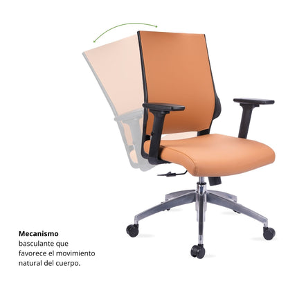 Silla De Oficina Vizza Gerente 103X63X52 Café