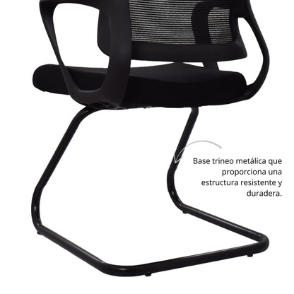 Silla De Oficina Slim Interlocutora Gerente 102X49X52 Negra