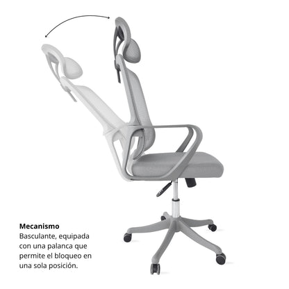 Silla De Oficina Karlo Presidente 108X60X50 Gris