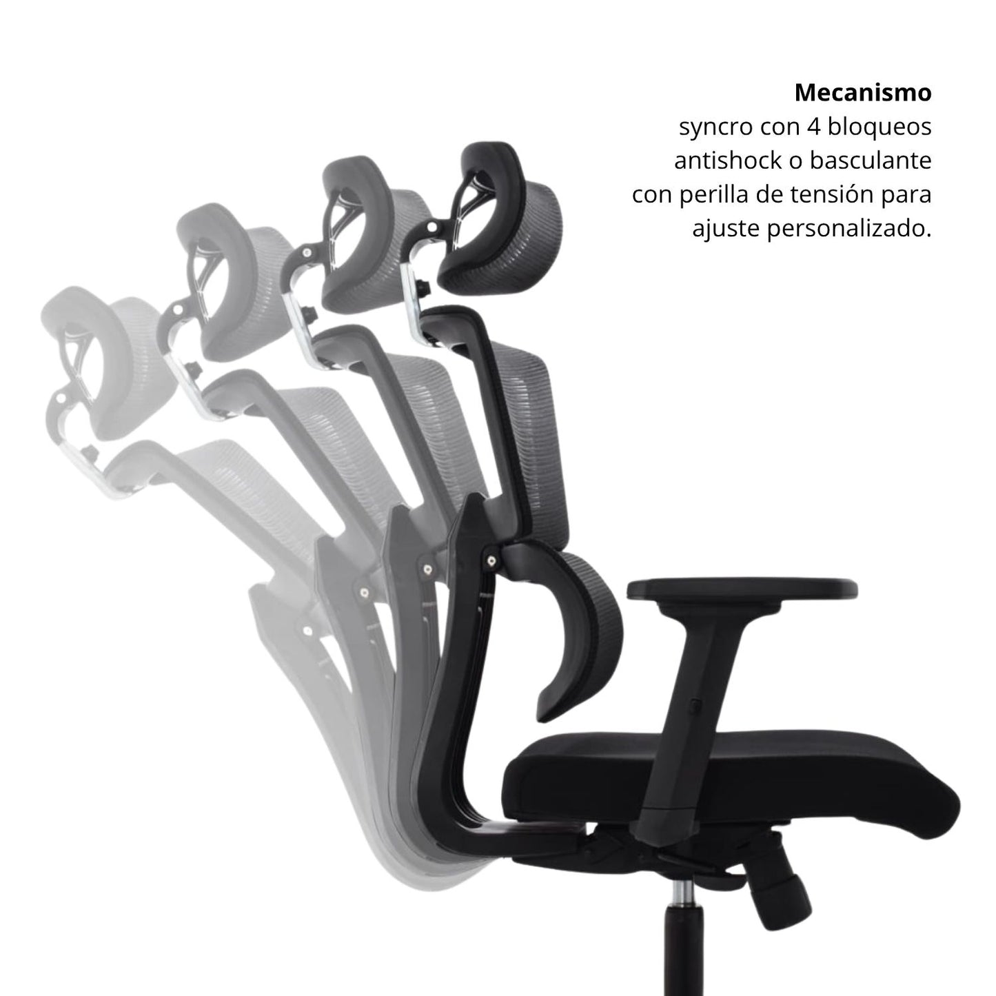 Silla De Oficina Lorient Premium Base Nylon 116X54X51 Negro