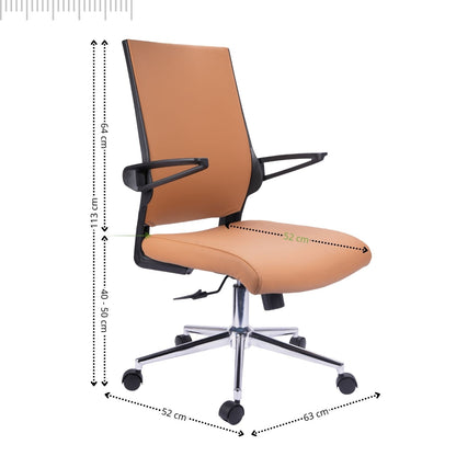 Silla De Oficina Vizza Brazo Abatible Gerente 103X63X52 Café