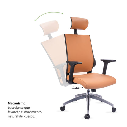 Silla De Oficina Vizza Presidente 128X63X52 Café