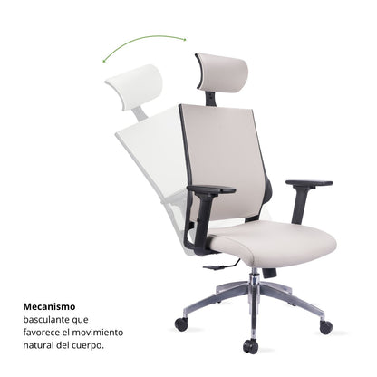Silla De Oficina Vizza Presidente 128X63X52 Gris