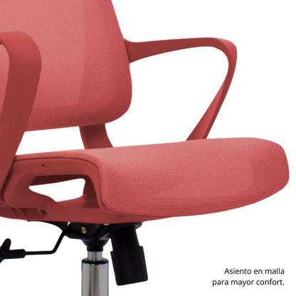 Silla De Oficina Slim Malla Presidente 139X48X52 Roja