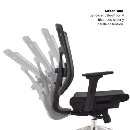 Silla De Oficina Lyd Gerente 113X47X51 Negra