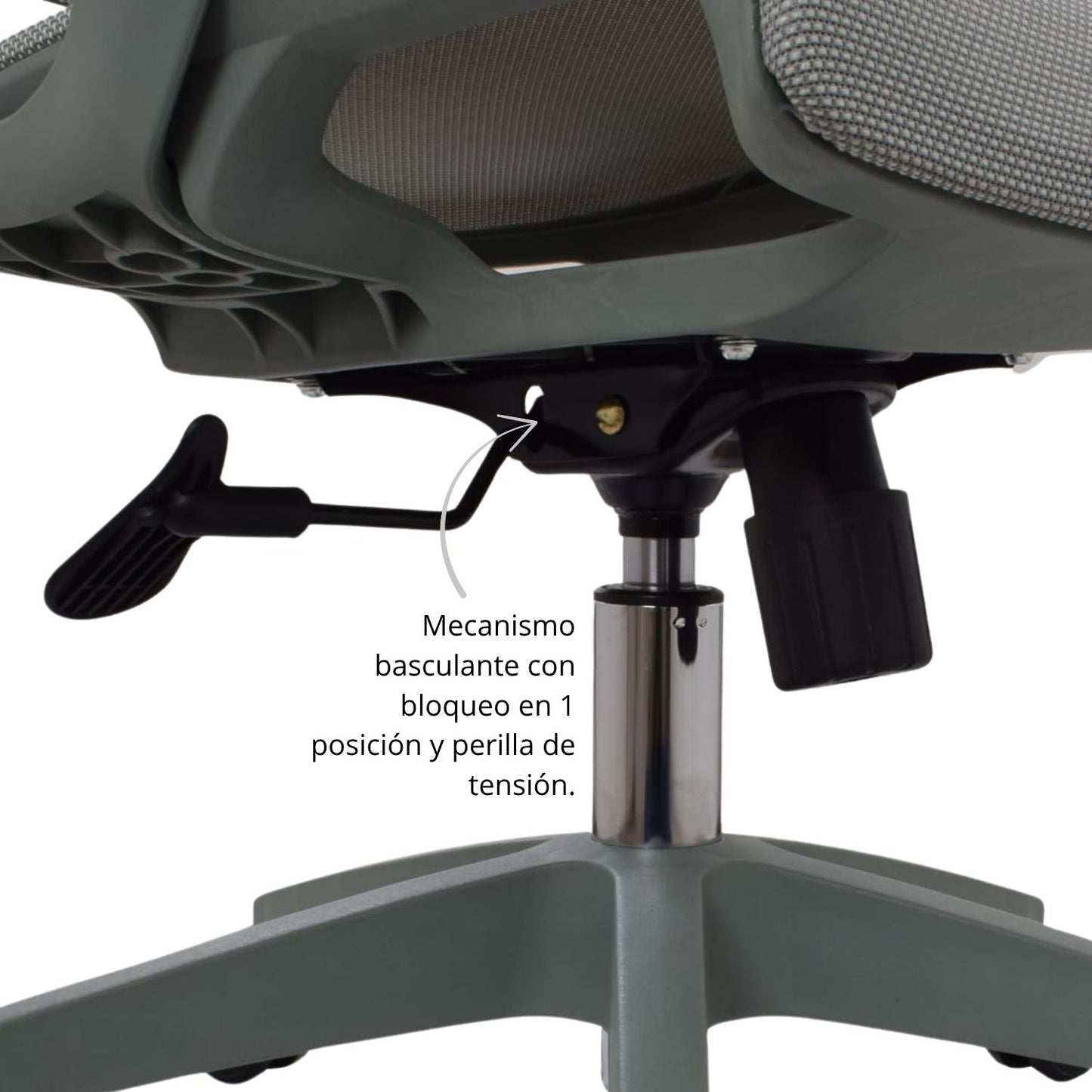 Silla De Oficina Slim Malla Presidente 139X48X52 Verde