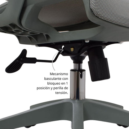 Silla De Oficina Slim Malla Presidente 139X48X52 Verde