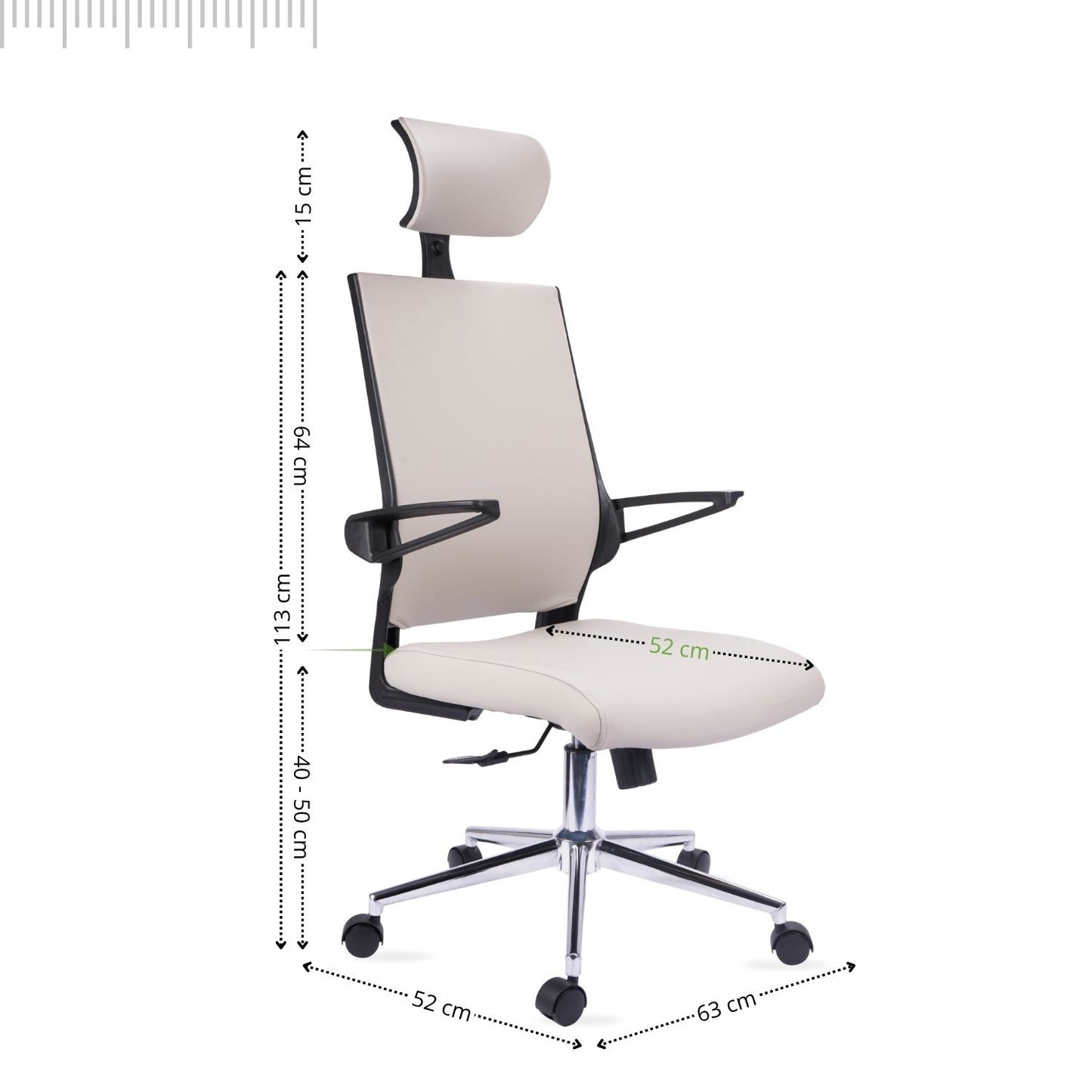 Silla De Oficina Vizza Brazo Abatible Presidente 128X63X52 Gris