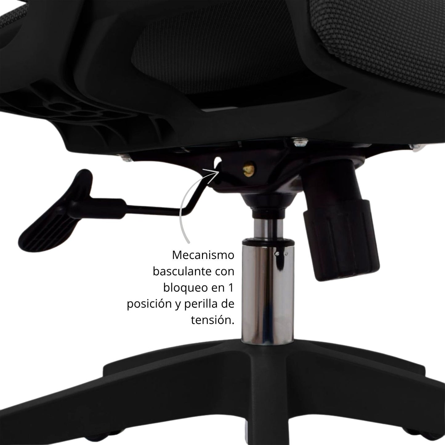 Silla De Oficina Slim Malla Presidente 139X48X52 Negra