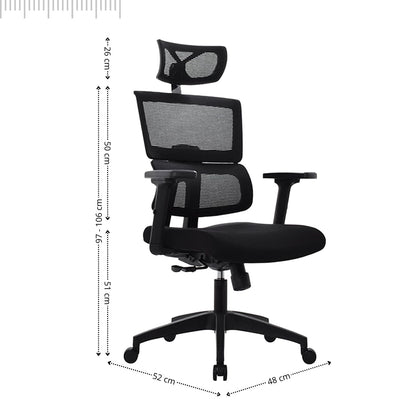 Silla De Oficina Lorient Premium Base Nylon 116X54X51 Negro
