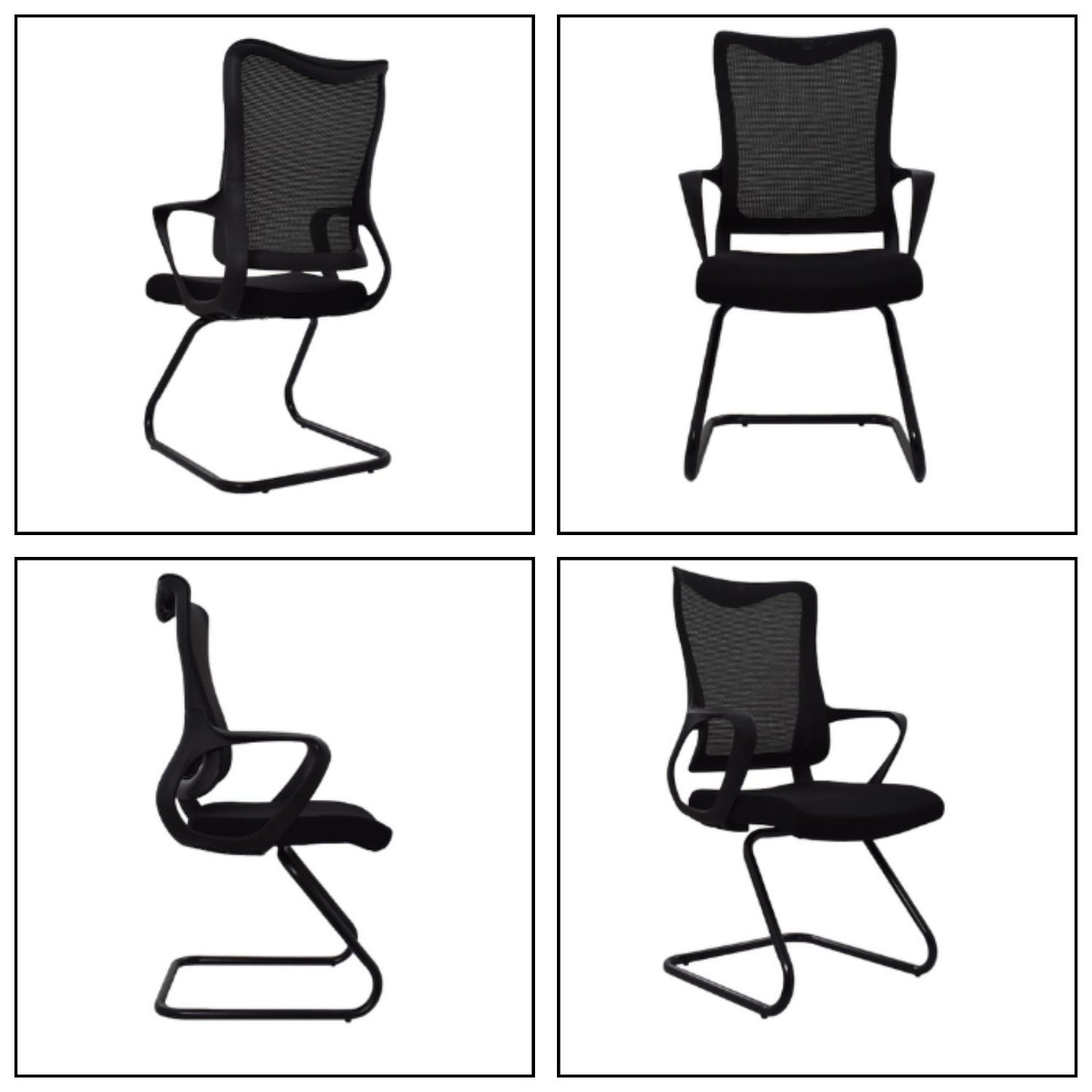 Silla De Oficina Slim Interlocutora Gerente 102X49X52 Negra