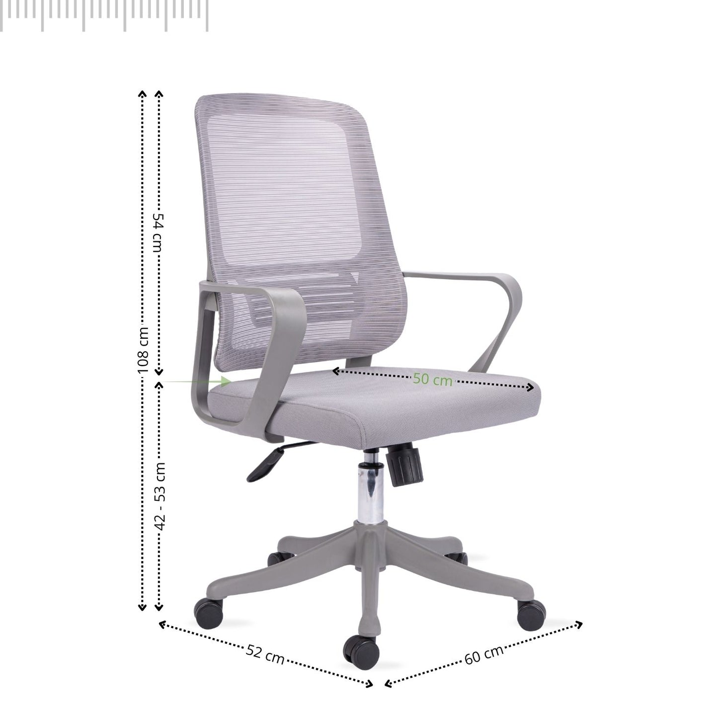 Silla De Oficina Karlo Gerente 100X60X50 Gris