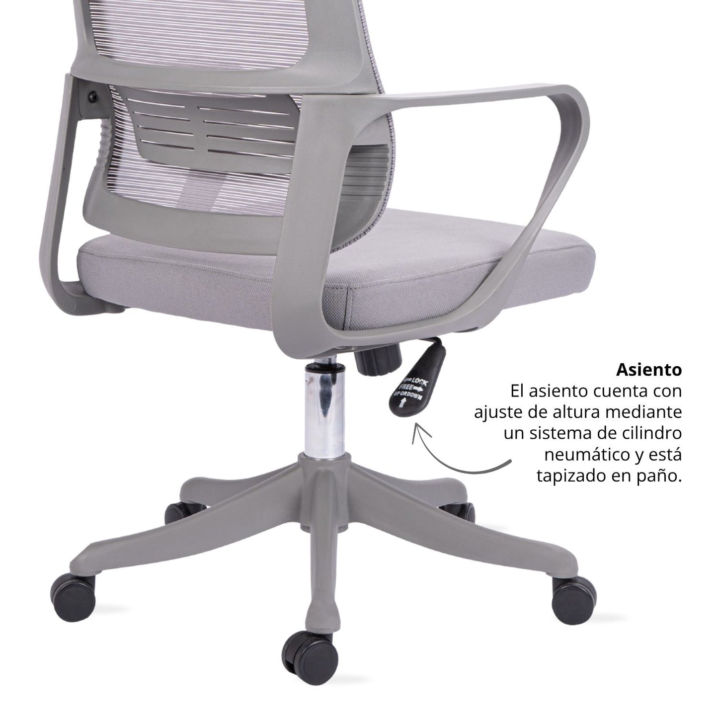 Silla De Oficina Karlo Presidente 108X60X50 Gris