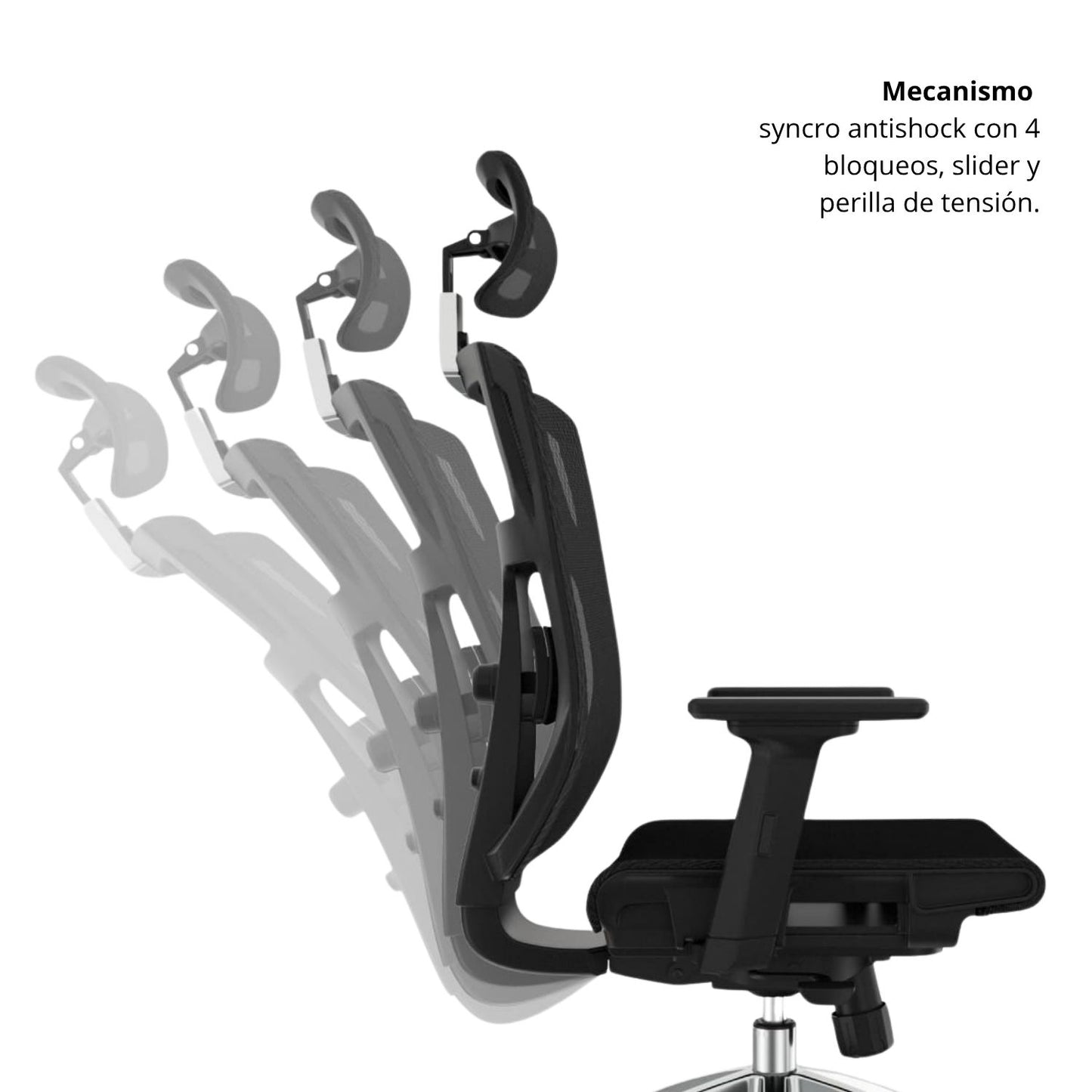 Silla De Oficina Lyd Presidente 113X47X51 Negra