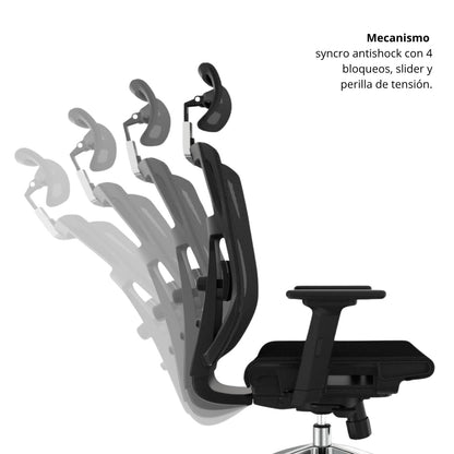 Silla De Oficina Lyd Presidente 113X47X51 Negra