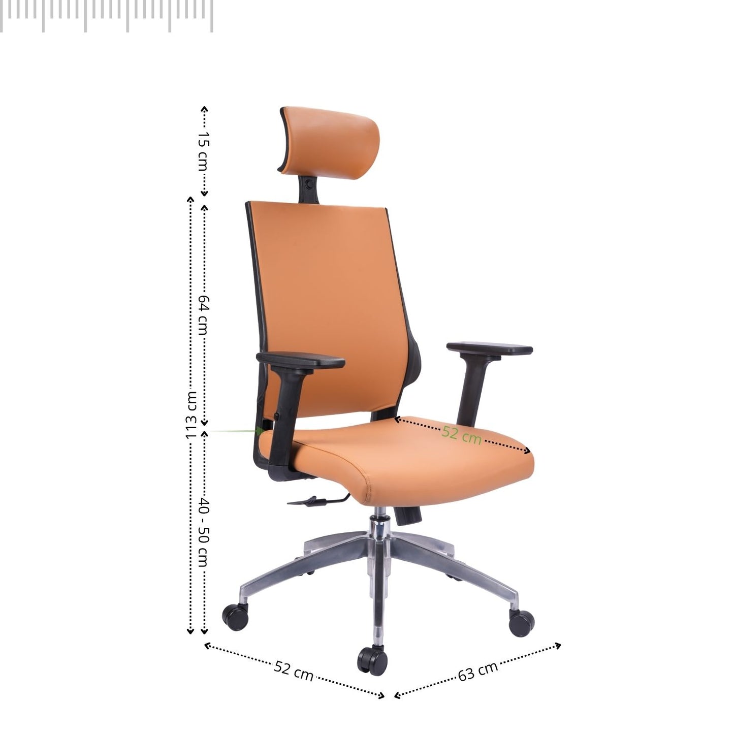 Silla De Oficina Vizza Presidente 128X63X52 Café