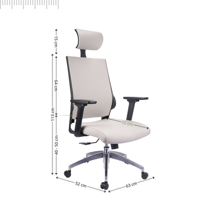 Silla De Oficina Vizza Presidente 128X63X52 Gris