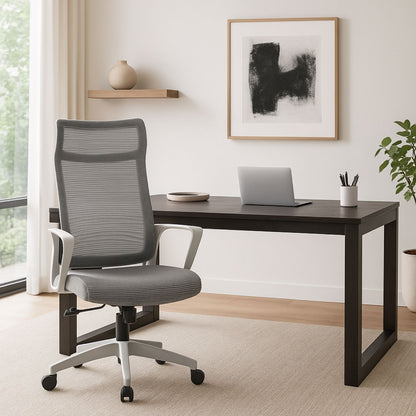 Silla De Oficina Slim Malla Presidente 139X48X52 Gris