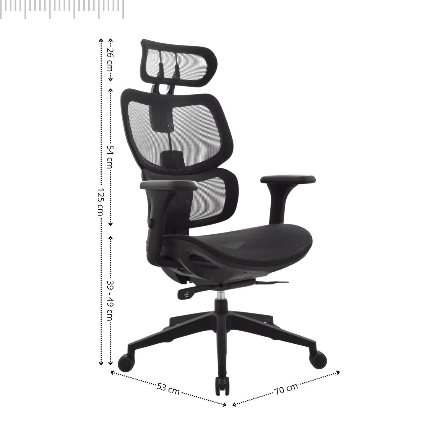 Silla De Oficina Emy 115X66X70 Negra