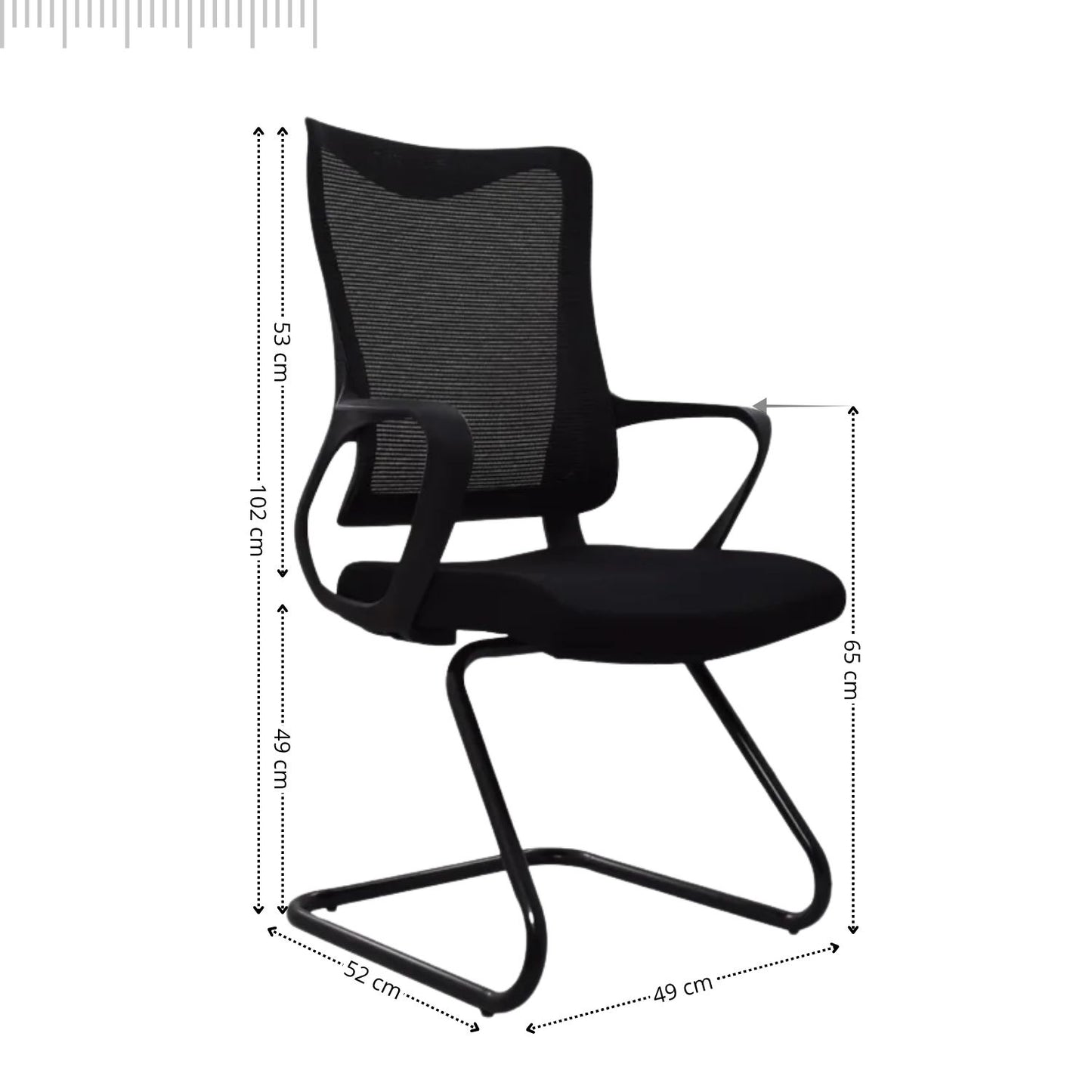 Silla De Oficina Slim Interlocutora Gerente 102X49X52 Negra