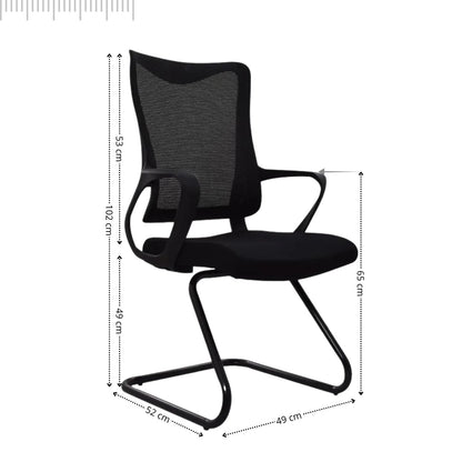 Silla De Oficina Slim Interlocutora Gerente 102X49X52 Negra