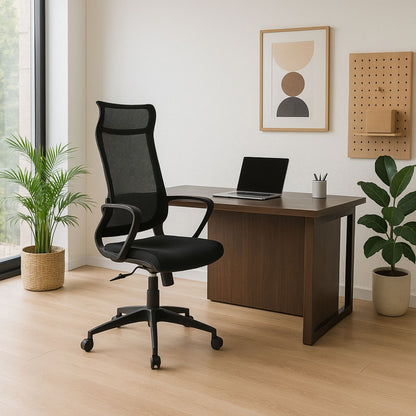 Silla De Oficina Slim Malla Presidente 139X48X52 Negra