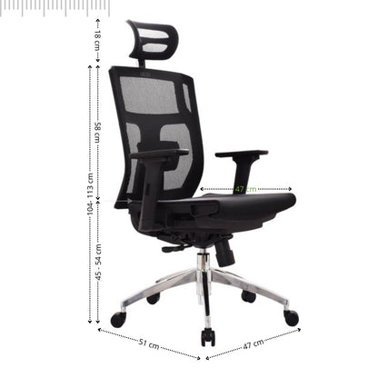 Silla De Oficina Lyd Presidente 113X47X51 Negra