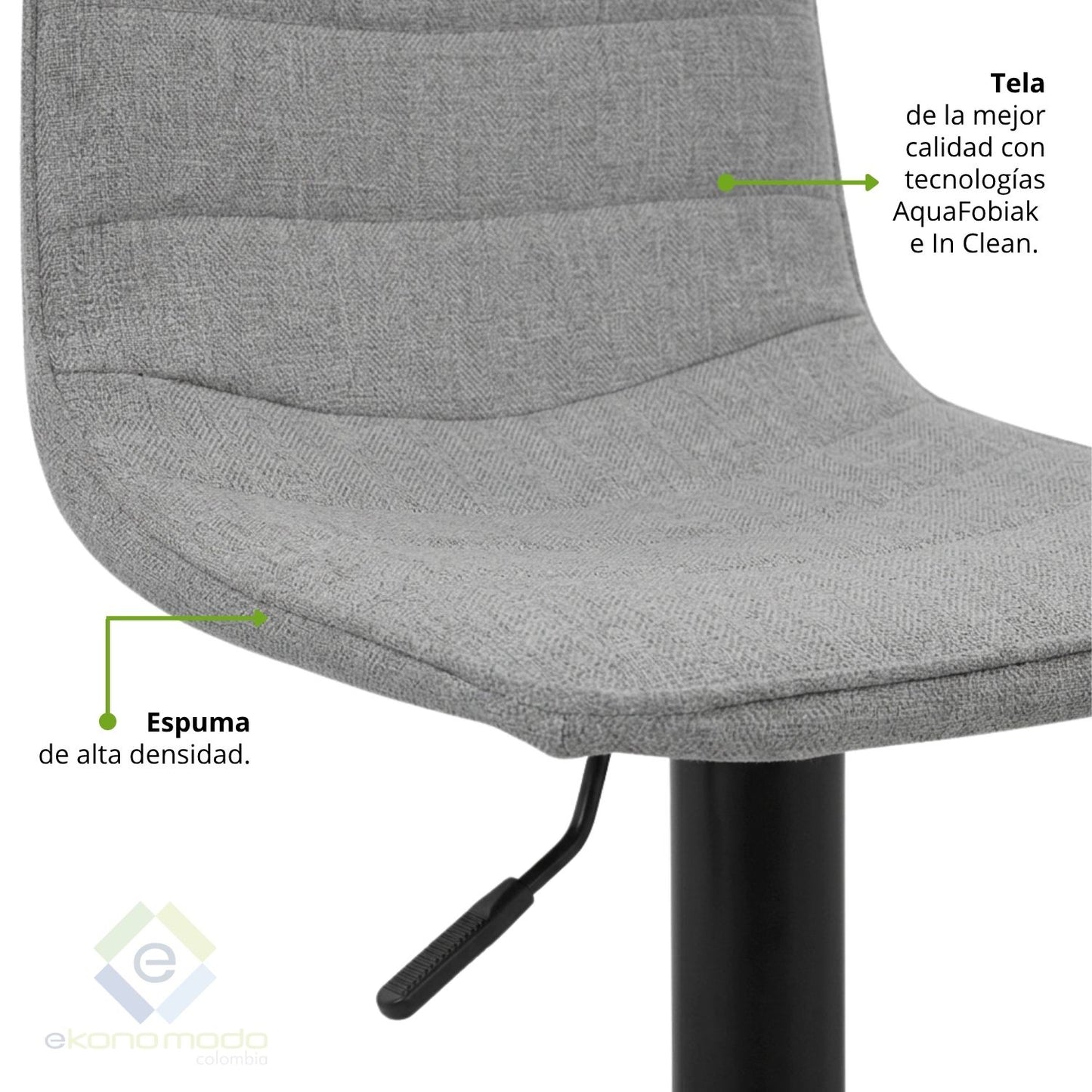 Silla De Barra Aki Tela Gris