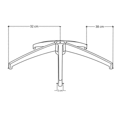 Araña De Aluminio Para Silla De Oficina 64X38X2