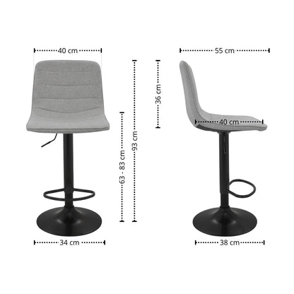 Silla De Barra Aki Tela Gris