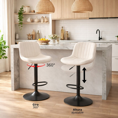 Silla De Barra Favil Tela Beige