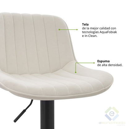 Silla De Barra Favil Tela Beige